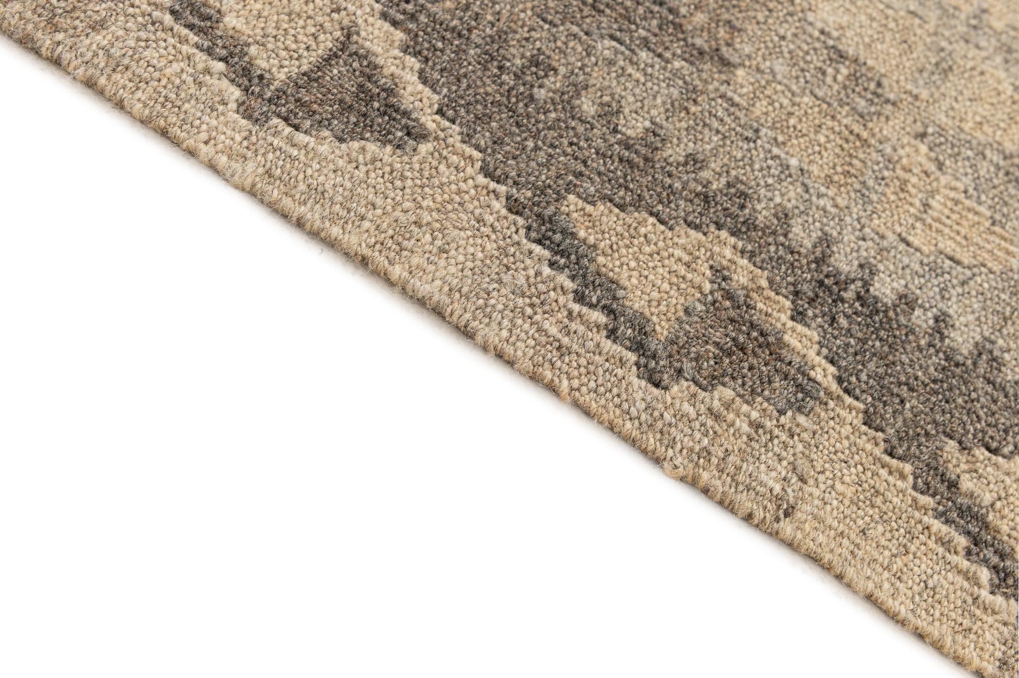 4' 1 x 6' 2 Hand Woven Kilim Maymana Wool Rug