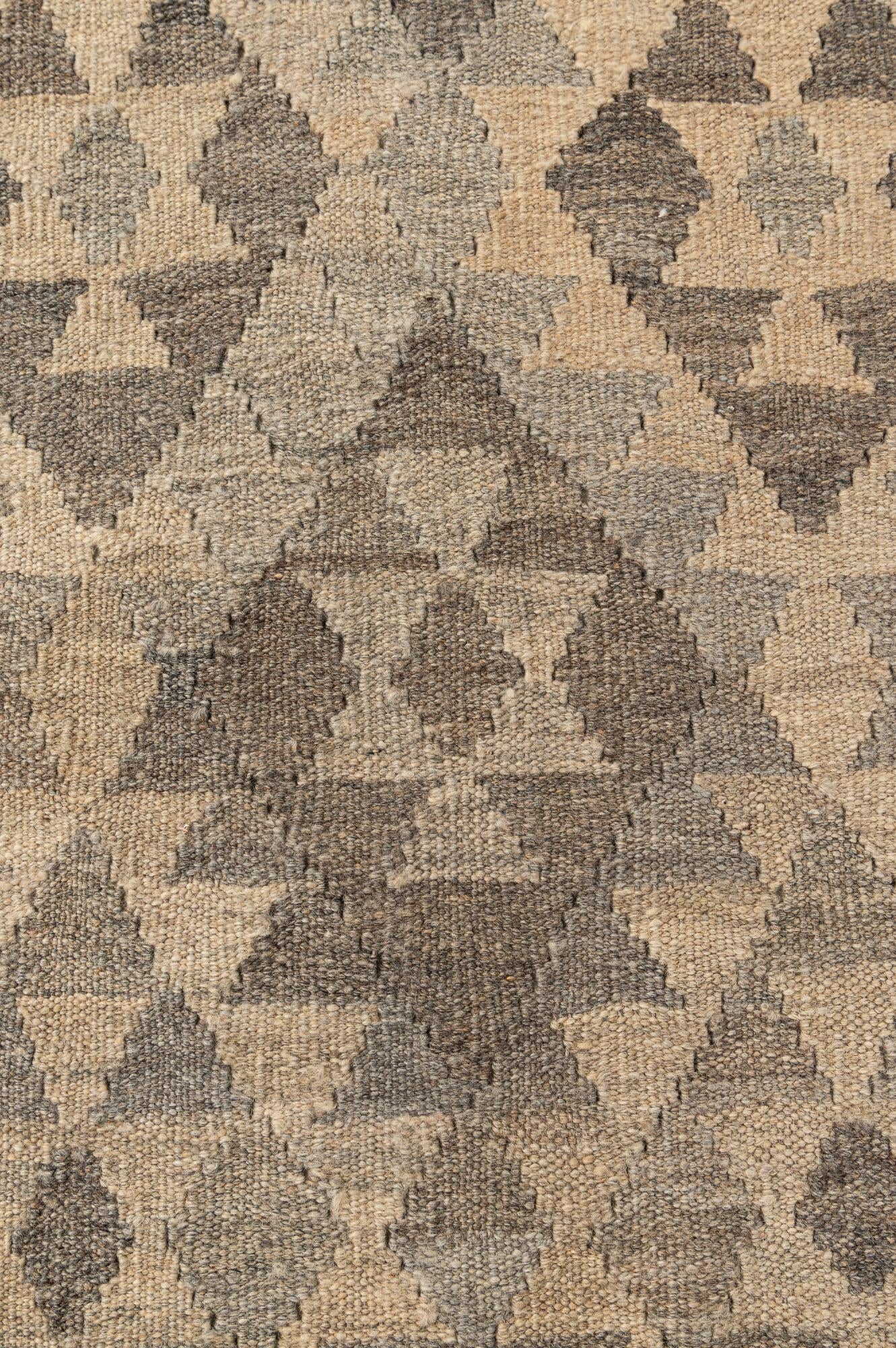 4' 1 x 6' 2 Hand Woven Kilim Maymana Wool Rug