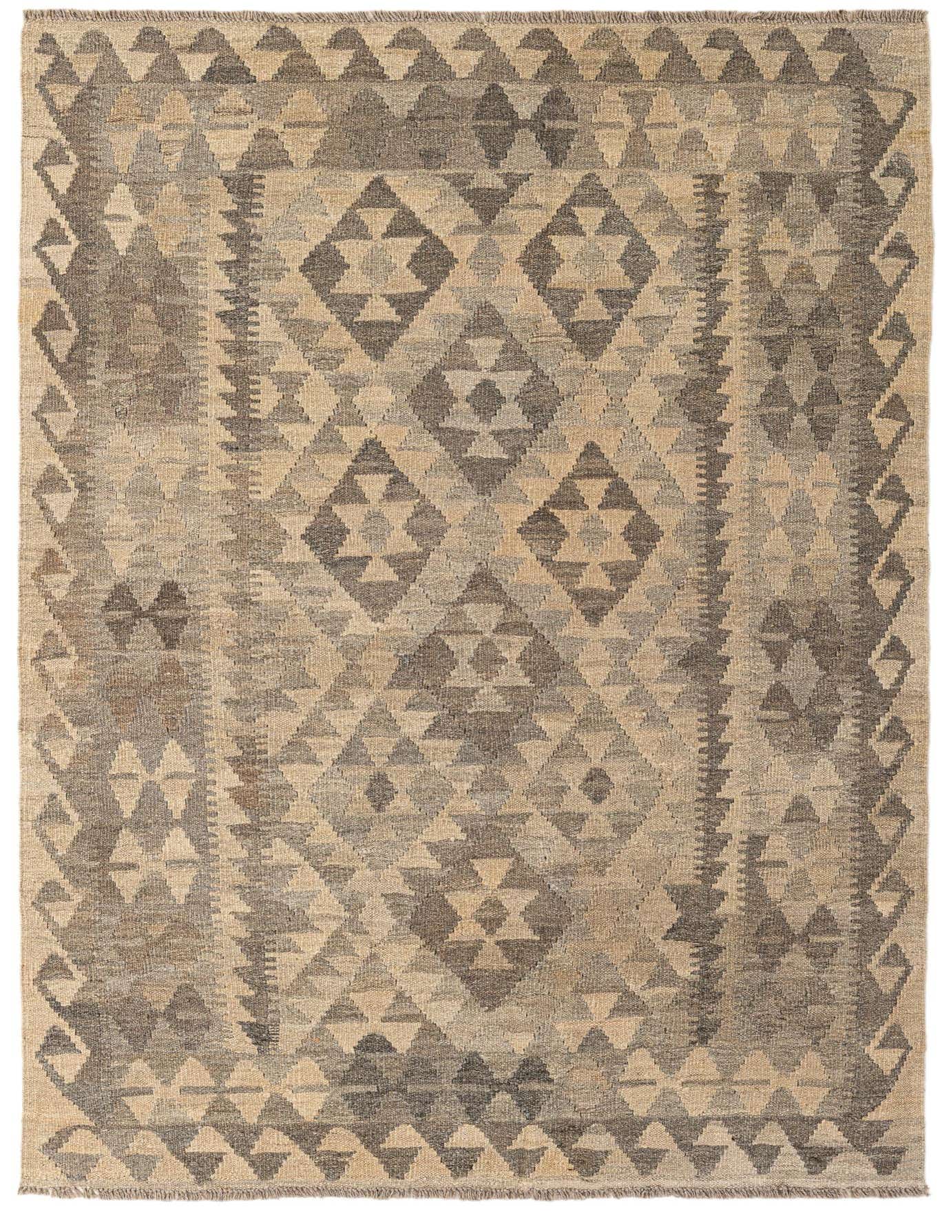 Primary image 4' 1 x 6' 2  Hand Woven Kilim Maymana Wool Rug