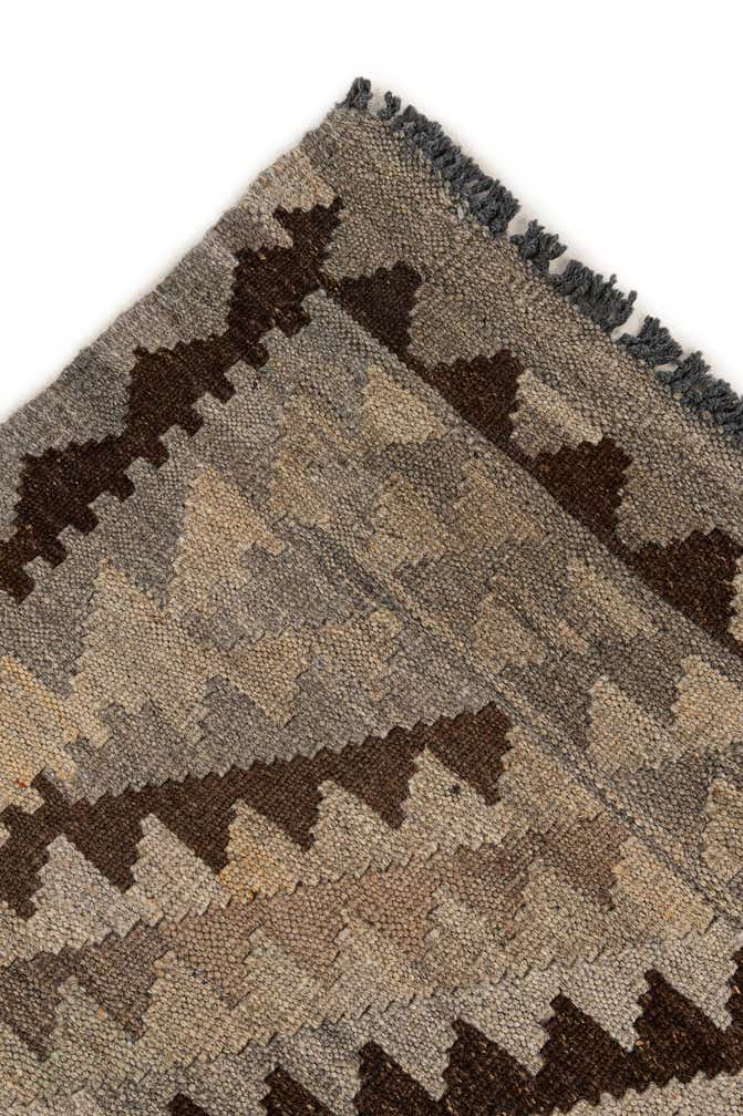 4' 1 x 6' 3 Hand Woven Kilim Maymana Wool Rug