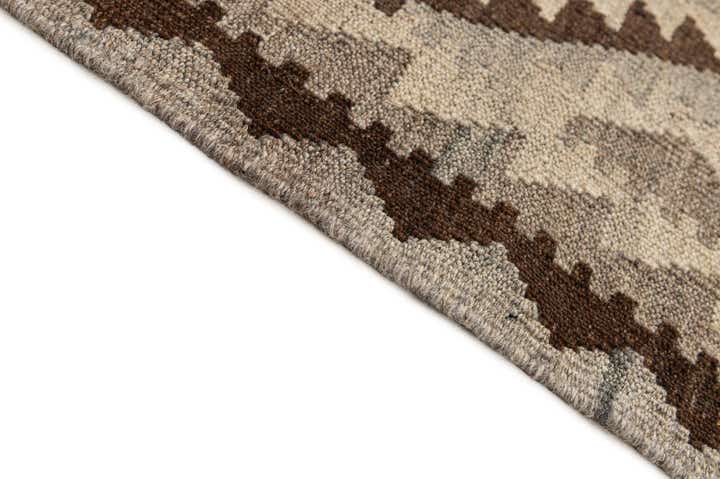 4' 1 x 6' 3 Hand Woven Kilim Maymana Wool Rug