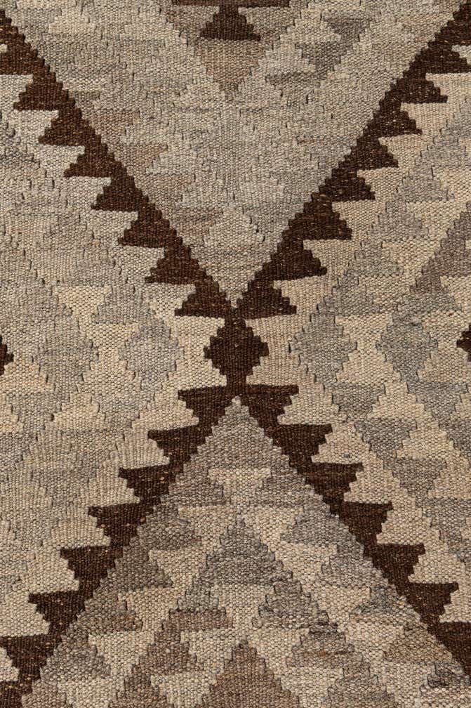 4' 1 x 6' 3 Hand Woven Kilim Maymana Wool Rug