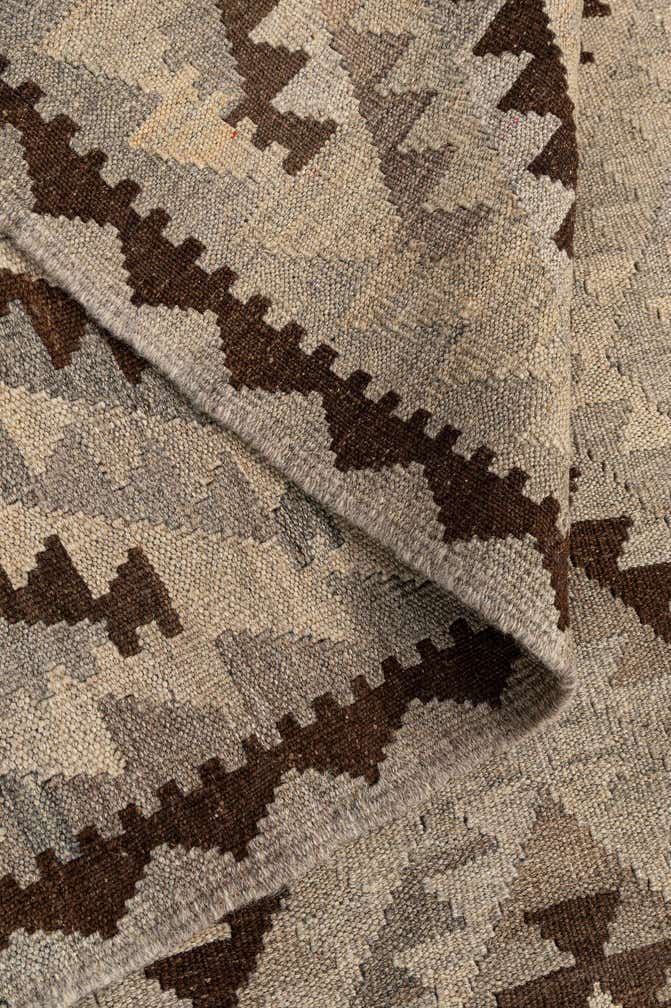 4' 1 x 6' 3 Hand Woven Kilim Maymana Wool Rug