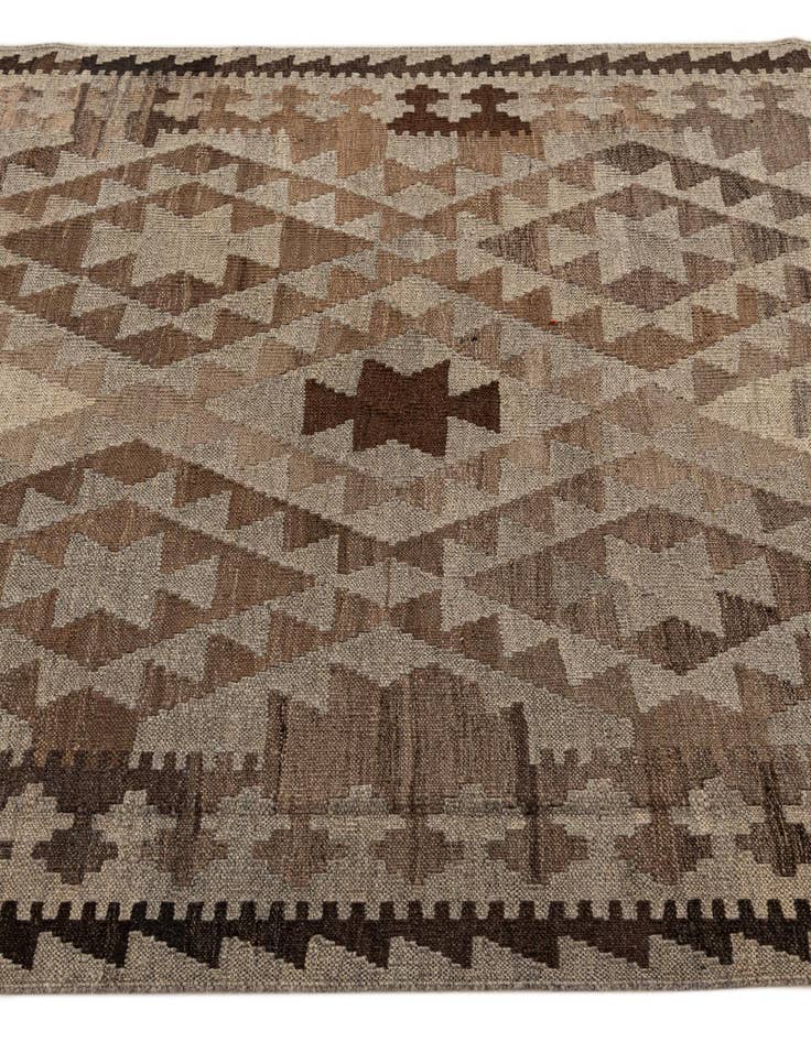Detail image of 4' 1 x 6' 2  Hand Woven Kilim Maymana Wool Rug