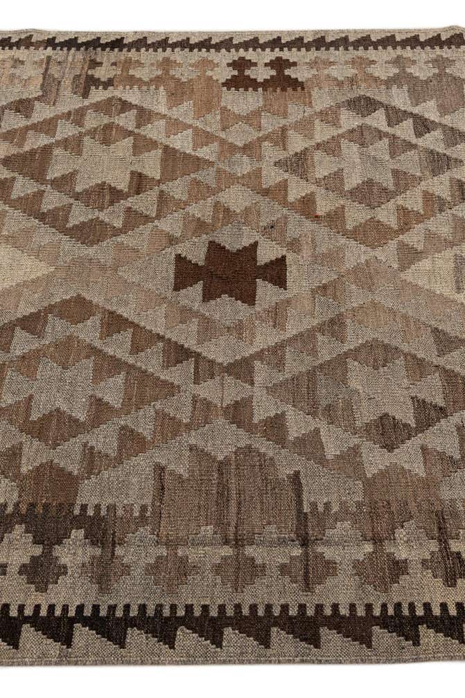 4' 1 x 6' 2 Hand Woven Kilim Maymana Wool Rug