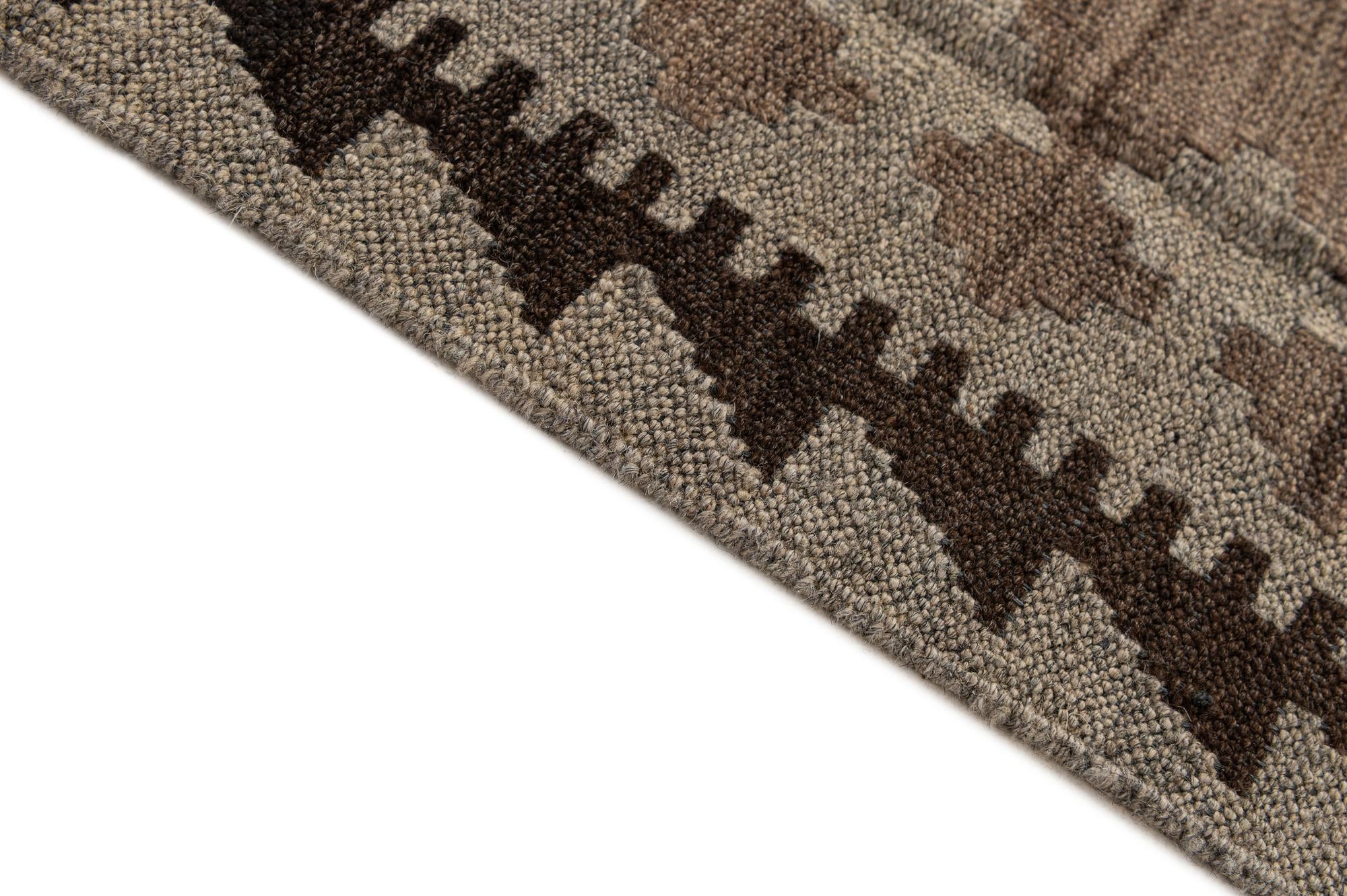 4' 1 x 6' 2 Hand Woven Kilim Maymana Wool Rug