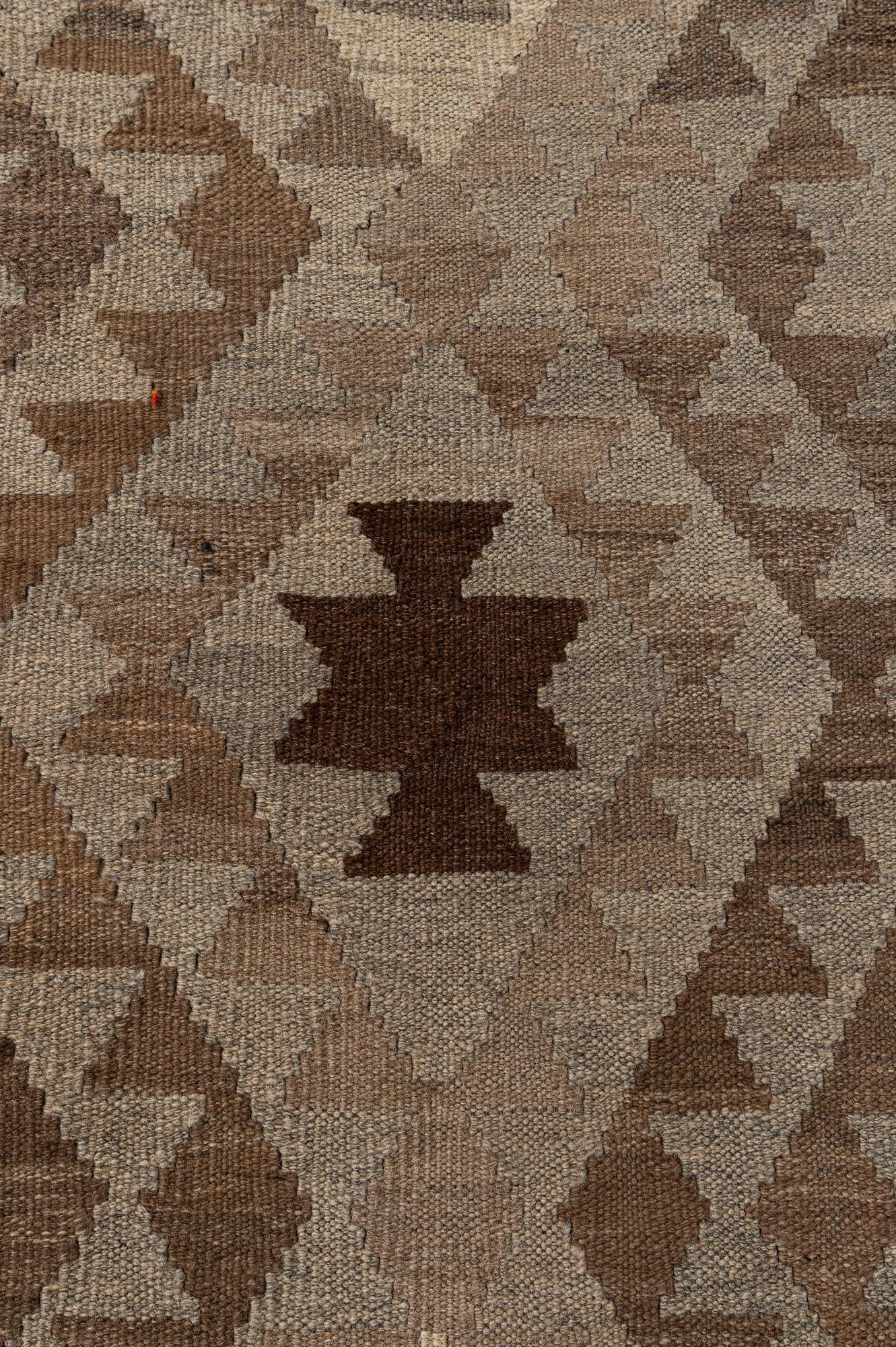 4' 1 x 6' 2 Hand Woven Kilim Maymana Wool Rug