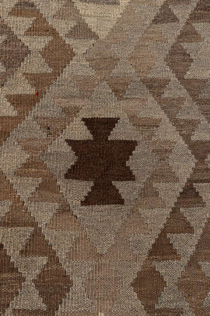 4' 1 x 6' 2 Hand Woven Kilim Maymana Wool Rug