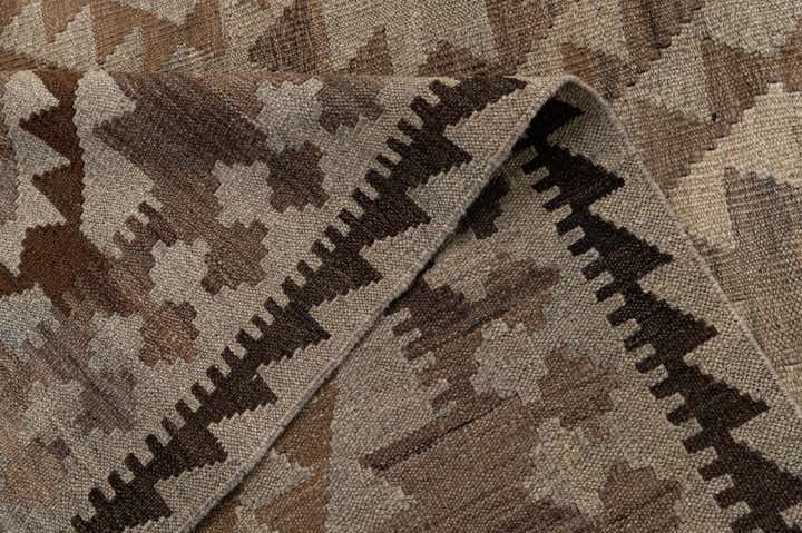 4' 1 x 6' 2 Hand Woven Kilim Maymana Wool Rug