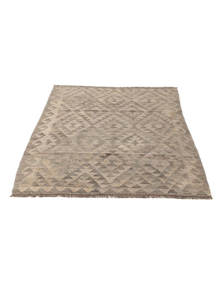 Detail image of 4' 3 x 6' 3 Hand Woven Kilim Maymana Wool Rug