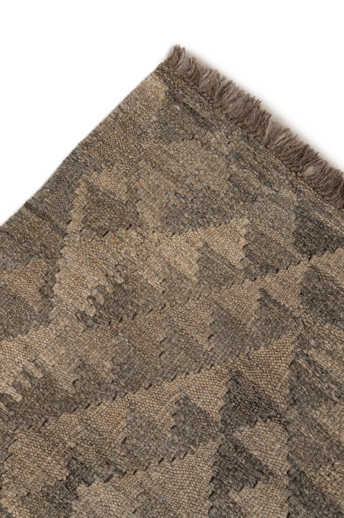 4' 3 x 6' 3 Hand Woven Kilim Maymana Wool Rug