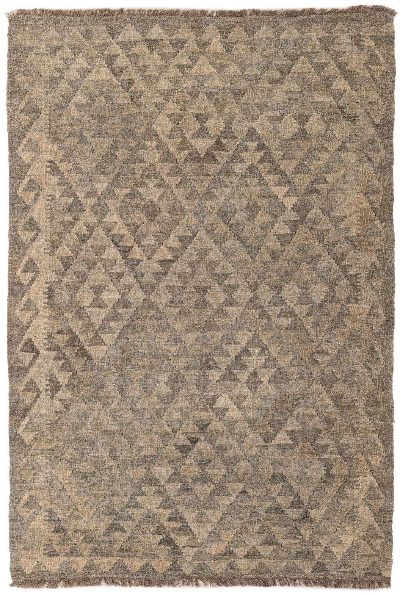 4' 3 x 6' 3 Hand Woven Kilim Maymana Wool Rug