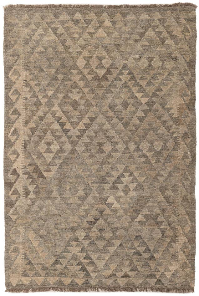 Detail image of 4' 3 x 6' 3 Hand Woven Kilim Maymana Wool Rug