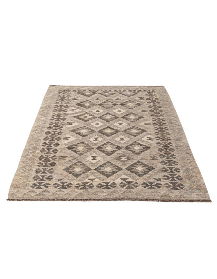 Detail image of 4' 2 x 6' 2  Hand Woven Kilim Maymana Wool Rug