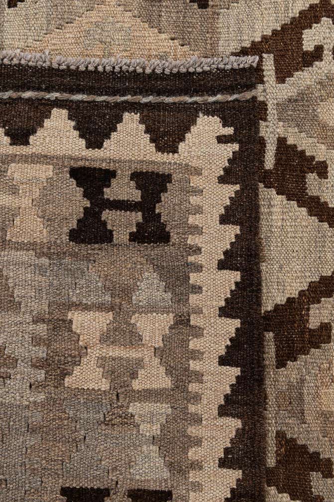 4' 4 x 6' 1 Hand Woven Kilim Maymana Wool Rug