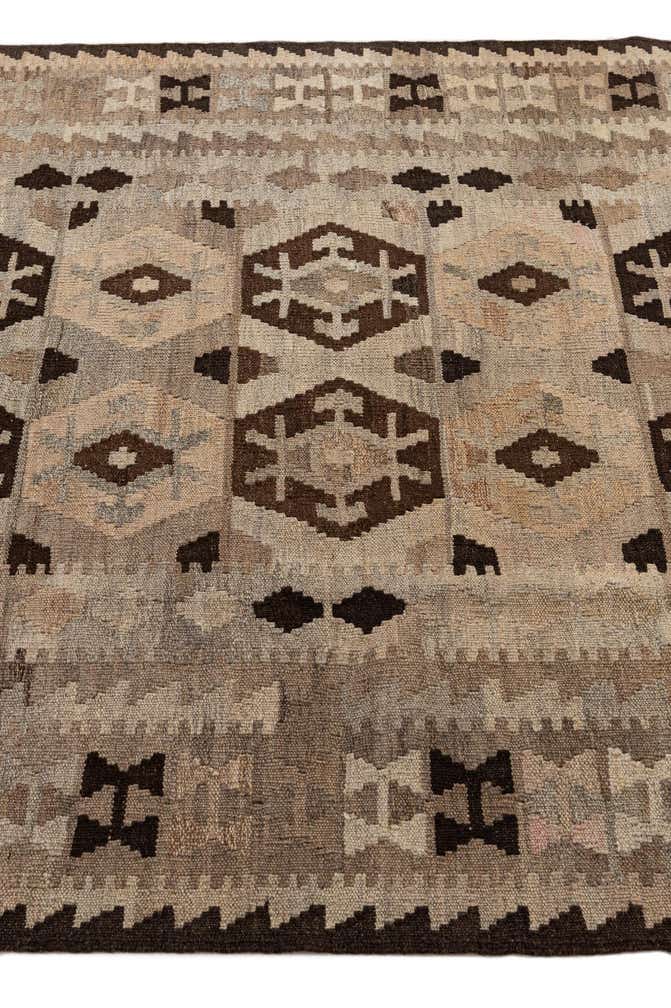 4' 4 x 6' 1 Hand Woven Kilim Maymana Wool Rug