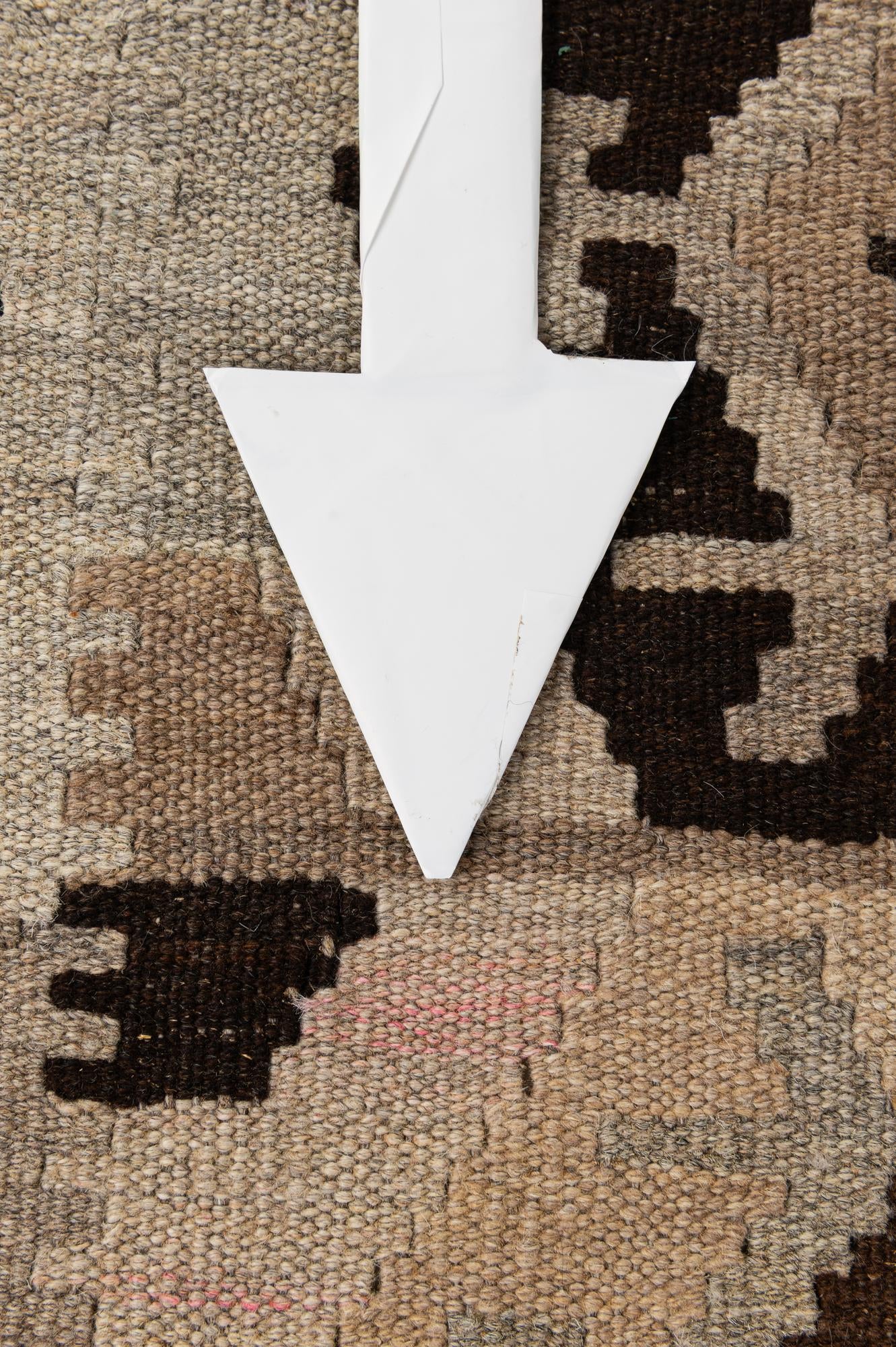 4' 4 x 6' 1 Hand Woven Kilim Maymana Wool Rug