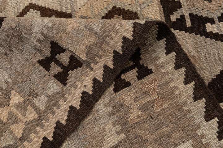 4' 4 x 6' 1 Hand Woven Kilim Maymana Wool Rug