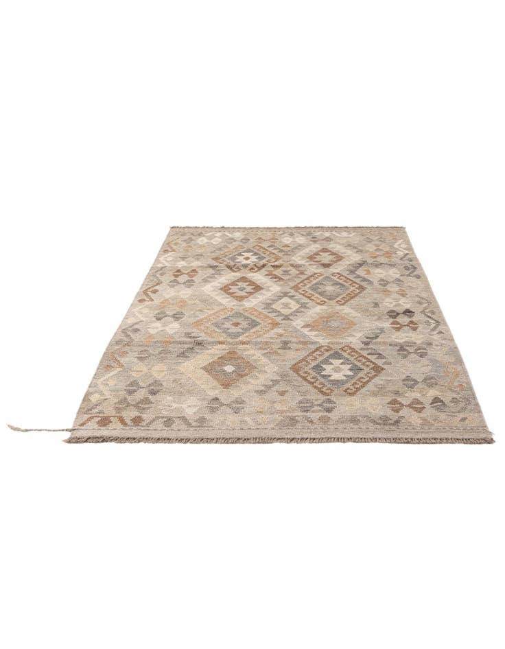 Detail image of 4' 3 x 6' 8 Hand Woven Kilim Maymana Wool Rug