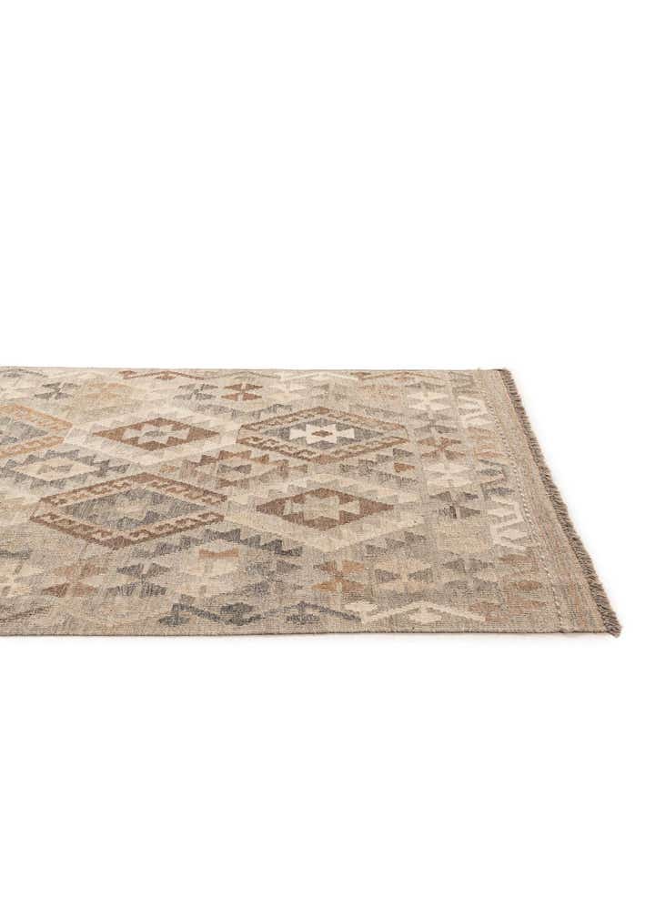 4' 3 x 6' 8 Hand Woven Kilim Maymana Wool Rug