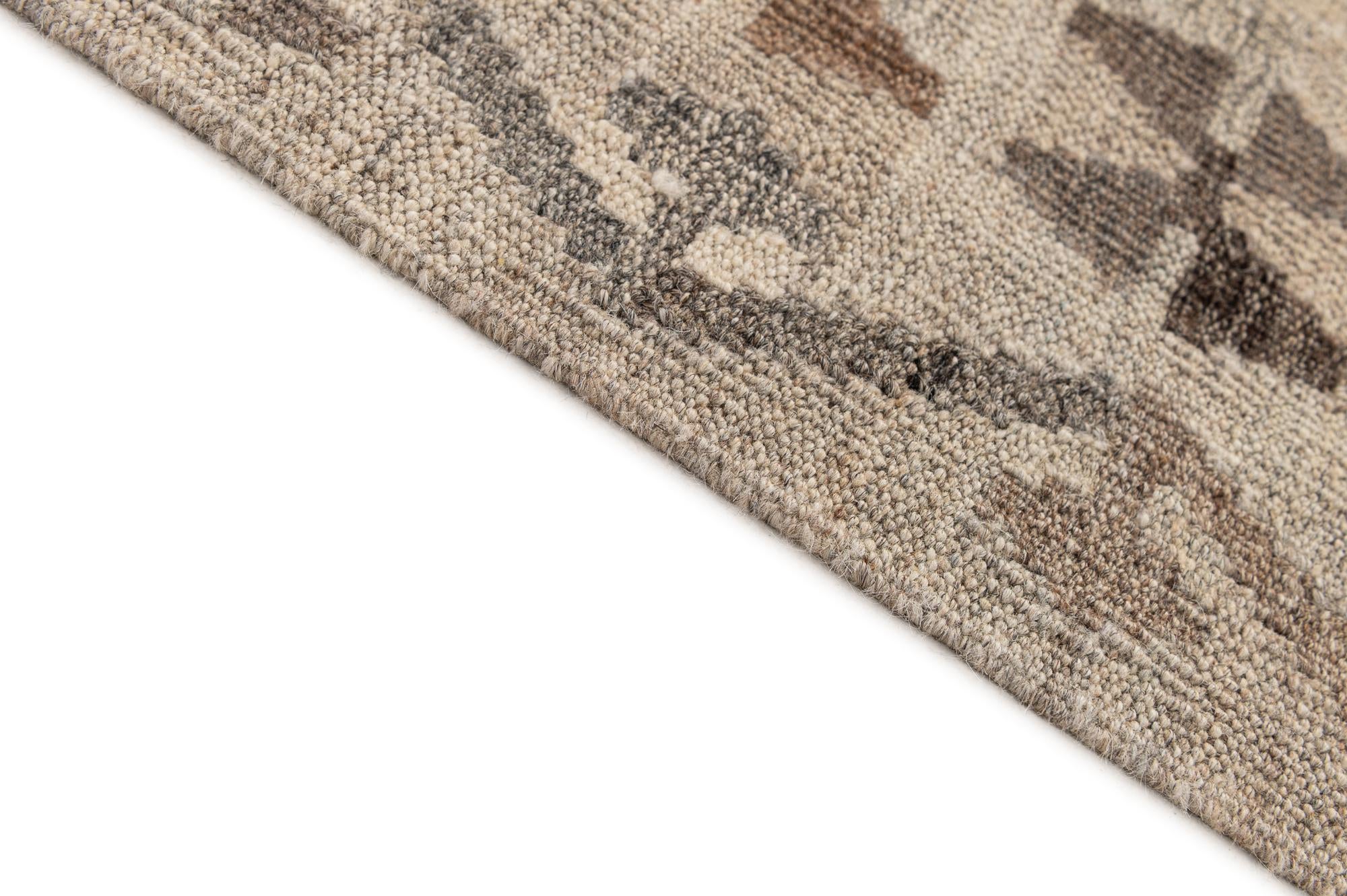 4' 3 x 6' 8 Hand Woven Kilim Maymana Wool Rug
