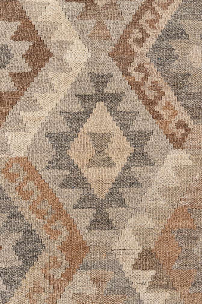 4' 3 x 6' 8 Hand Woven Kilim Maymana Wool Rug