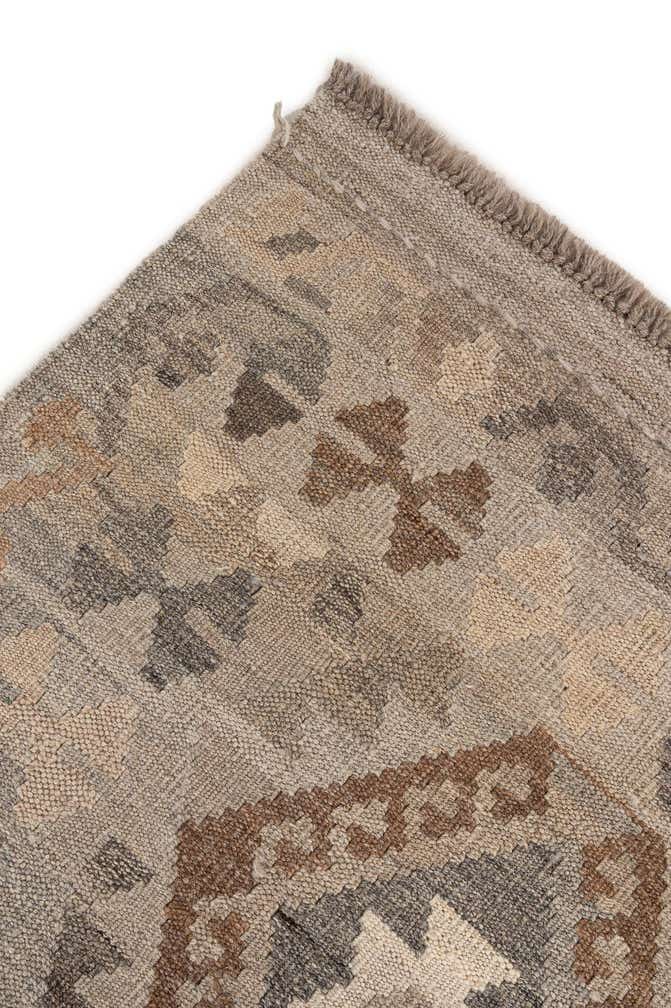 4' 3 x 6' 8 Hand Woven Kilim Maymana Wool Rug