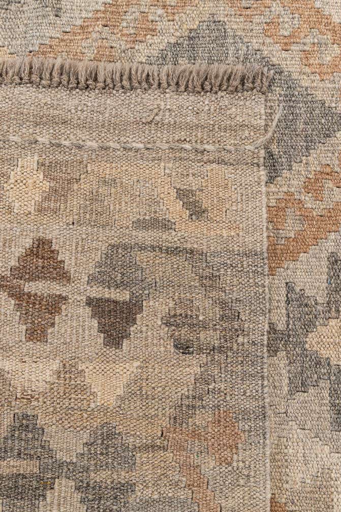4' 3 x 6' 8 Hand Woven Kilim Maymana Wool Rug