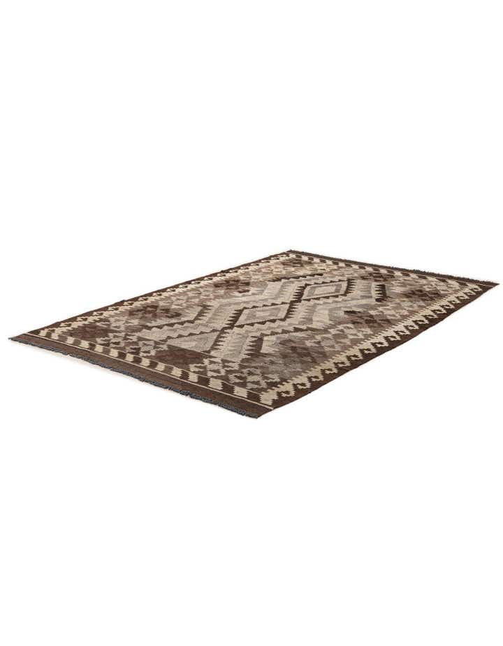4' 4 x 6' 6 Hand Woven Kilim Maymana Wool Rug
