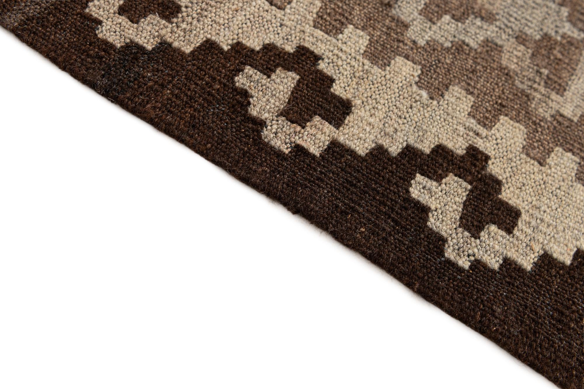 4' 4 x 6' 6 Hand Woven Kilim Maymana Wool Rug