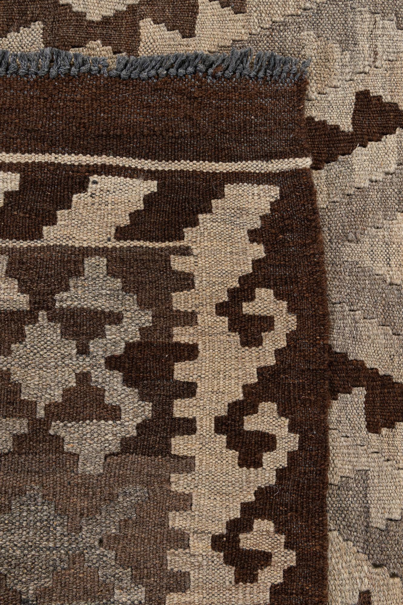 4' 4 x 6' 6 Hand Woven Kilim Maymana Wool Rug