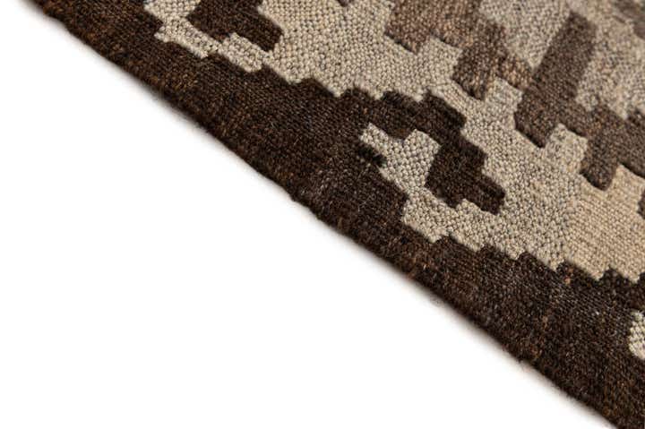 4' 2 x 6' 6 Hand Woven Kilim Maymana Wool Rug