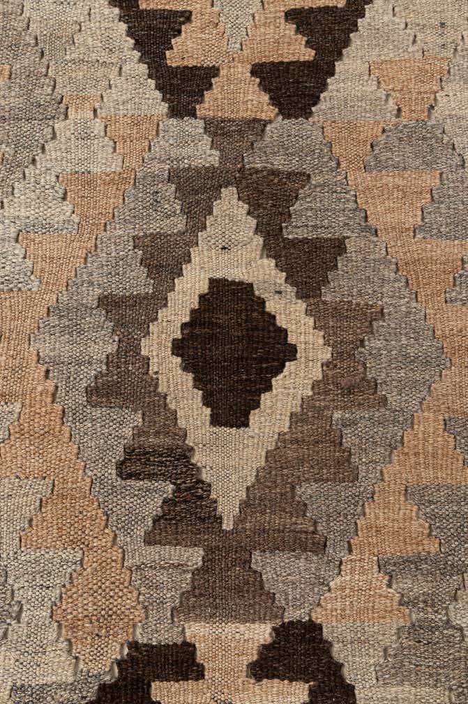 4' 2 x 6' 6 Hand Woven Kilim Maymana Wool Rug