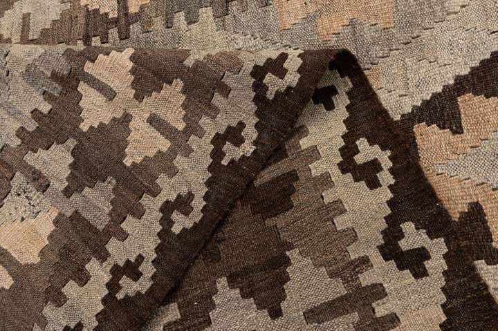 4' 2 x 6' 6 Hand Woven Kilim Maymana Wool Rug