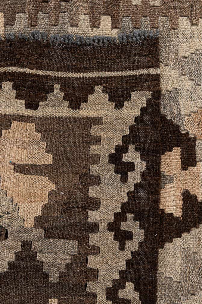 4' 2 x 6' 6 Hand Woven Kilim Maymana Wool Rug