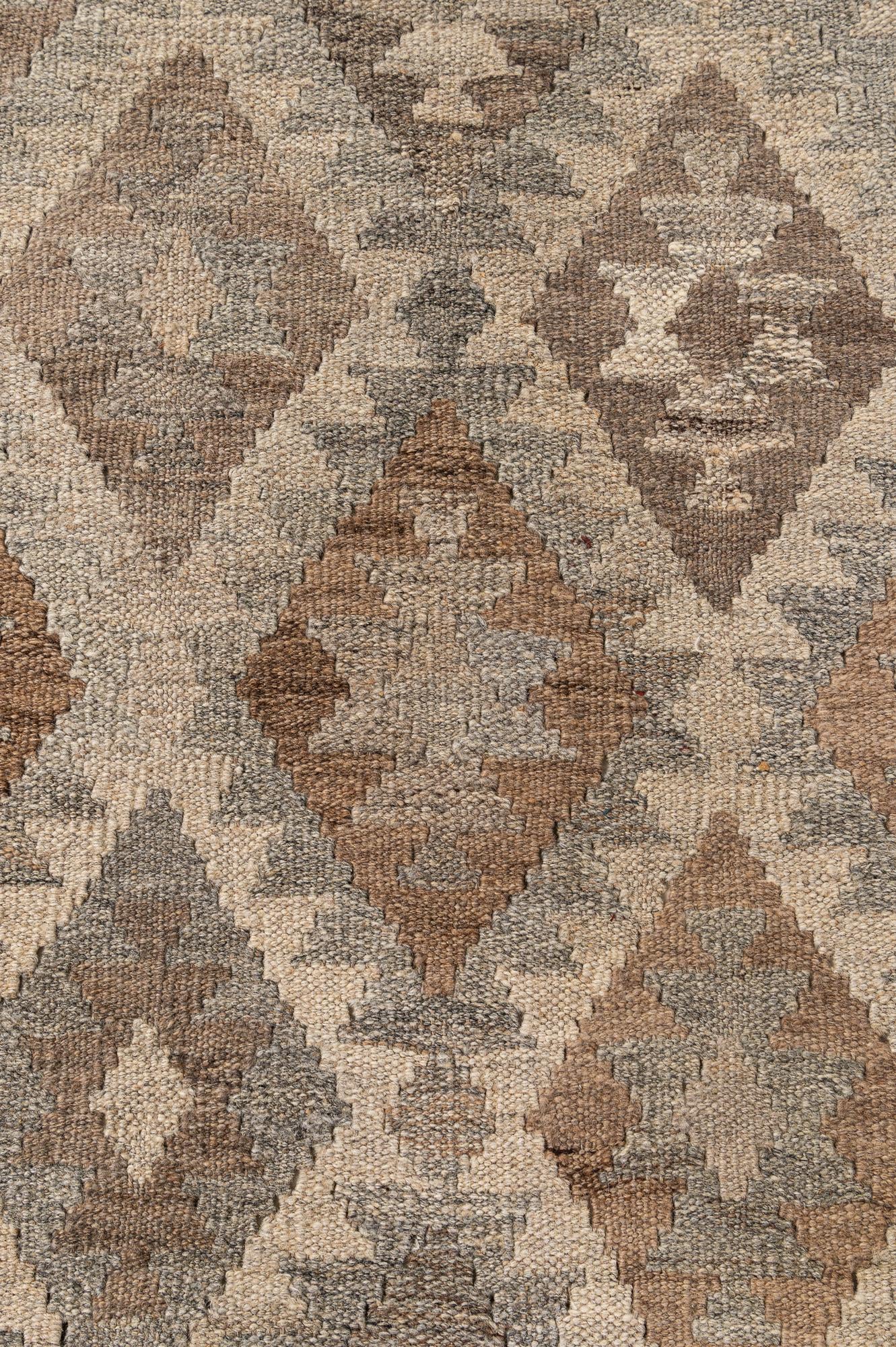4' 3 x 6' 6 Hand Woven Kilim Maymana Wool Rug