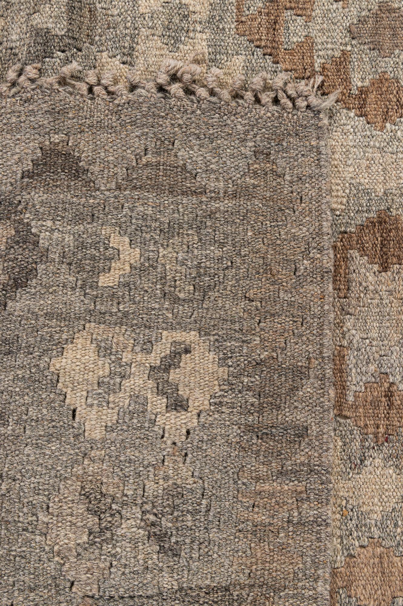 4' 3 x 6' 6 Hand Woven Kilim Maymana Wool Rug