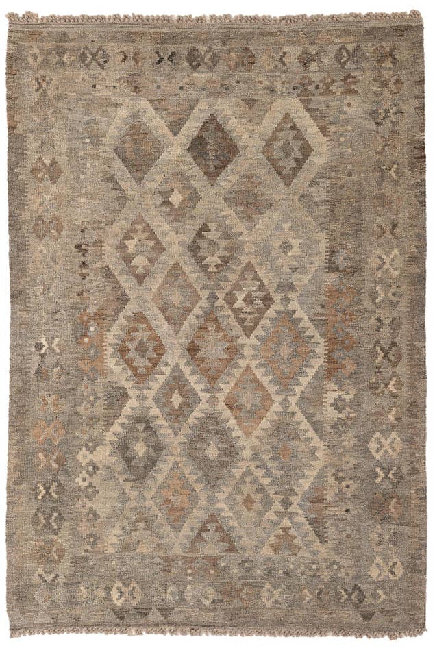 Detail image of 4' 3 x 6' 6 Hand Woven Kilim Maymana Wool Rug