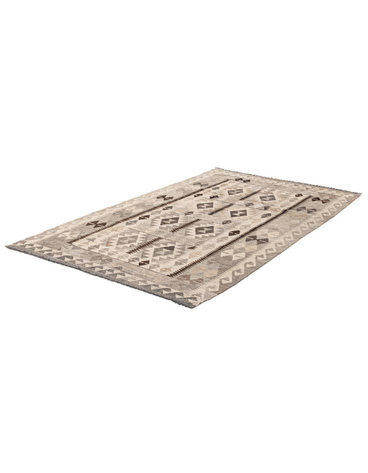 Detail image of 4' 3 x 7'  Hand Woven Kilim Maymana Wool Rug