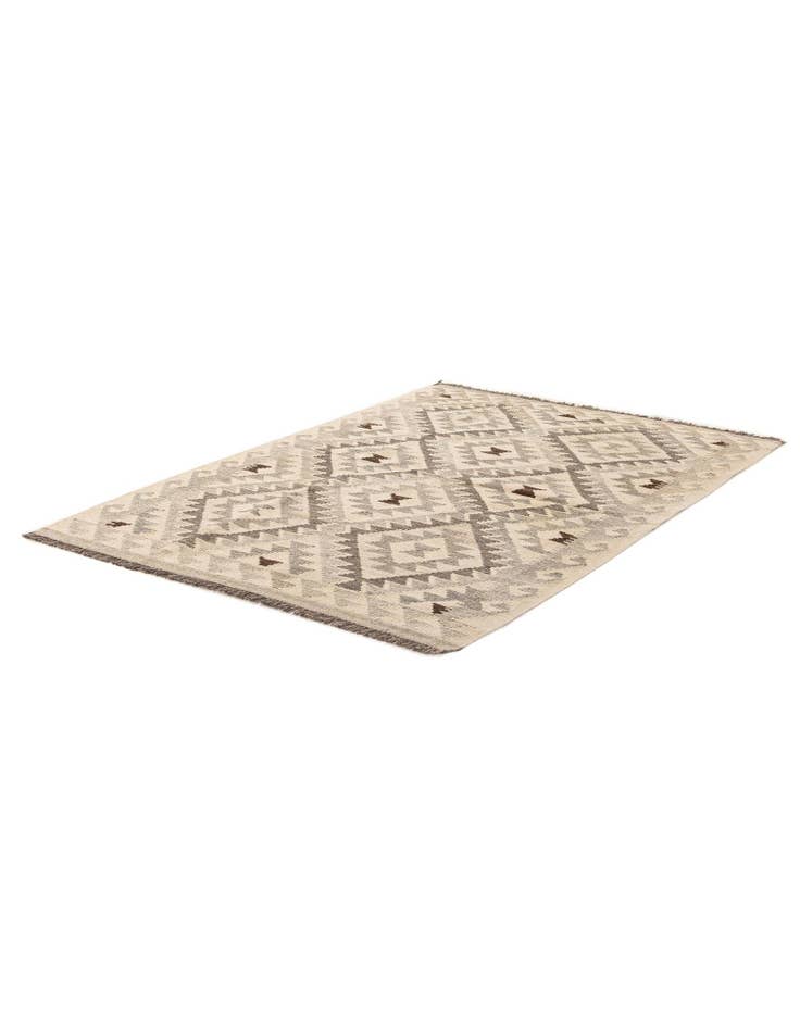 Detail image of 3' 5 x 4' 10 Hand Woven Kilim Maymana Wool Rug