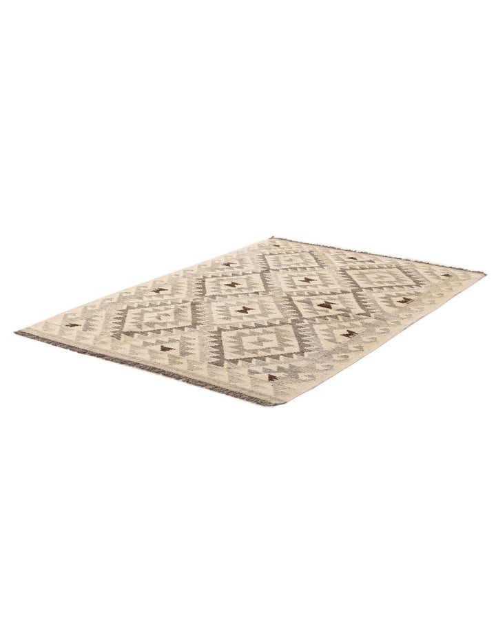 3' 5 x 4' 10 Hand Woven Kilim Maymana Wool Rug