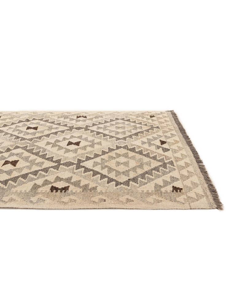Detail image of 3' 5 x 4' 10 Hand Woven Kilim Maymana Wool Rug
