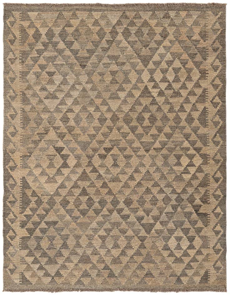 Detail image of 3' 5 x 4' 10 Hand Woven Kilim Maymana Wool Rug
