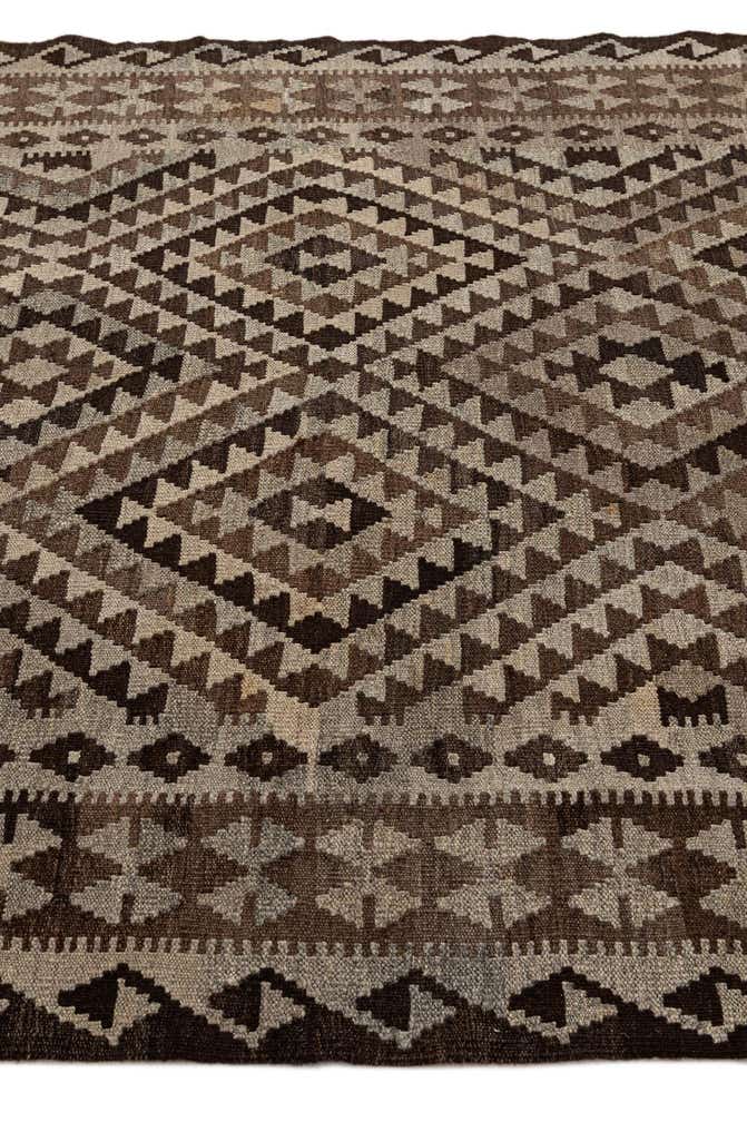 4' 6 x 5' 10 Hand Woven Kilim Maymana Wool Rug