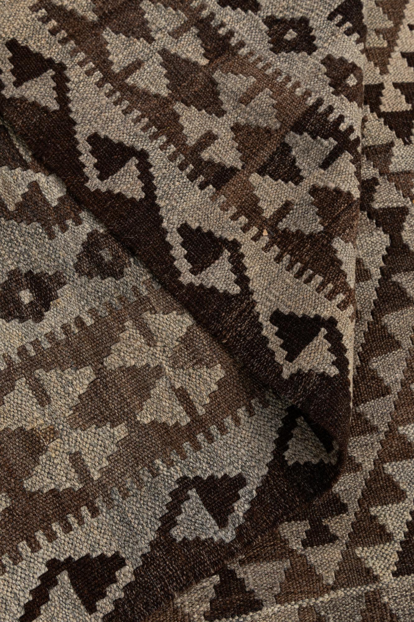 4' 6 x 5' 10 Hand Woven Kilim Maymana Wool Rug