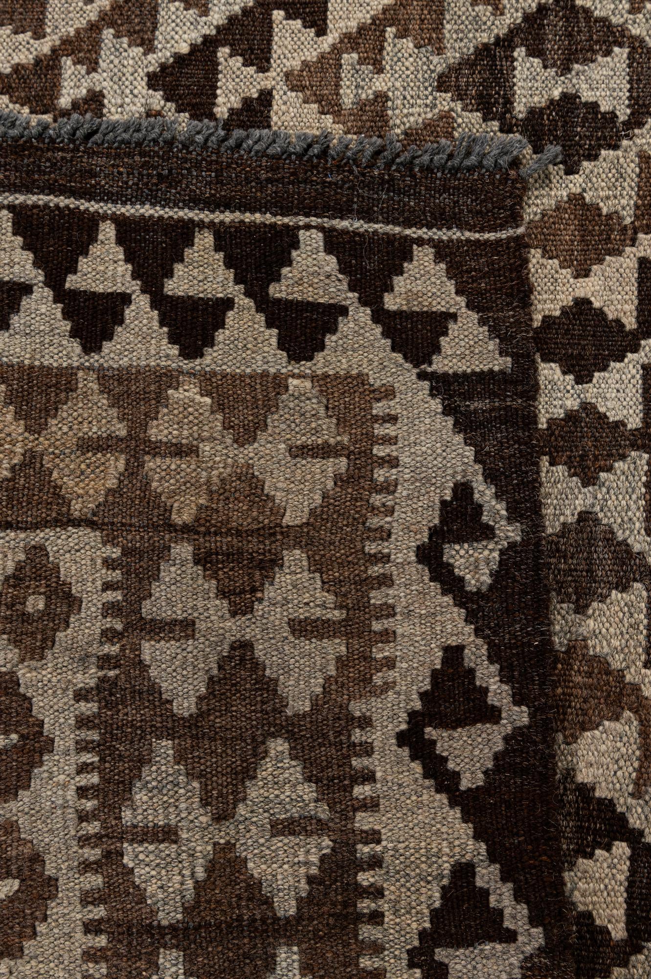 4' 6 x 5' 10 Hand Woven Kilim Maymana Wool Rug
