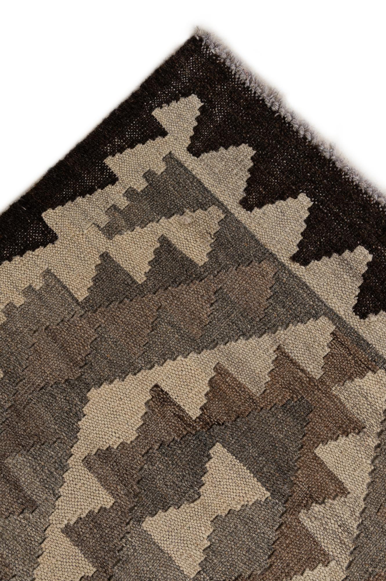 4' 5 x 6' 1 Hand Woven Kilim Maymana Wool Rug