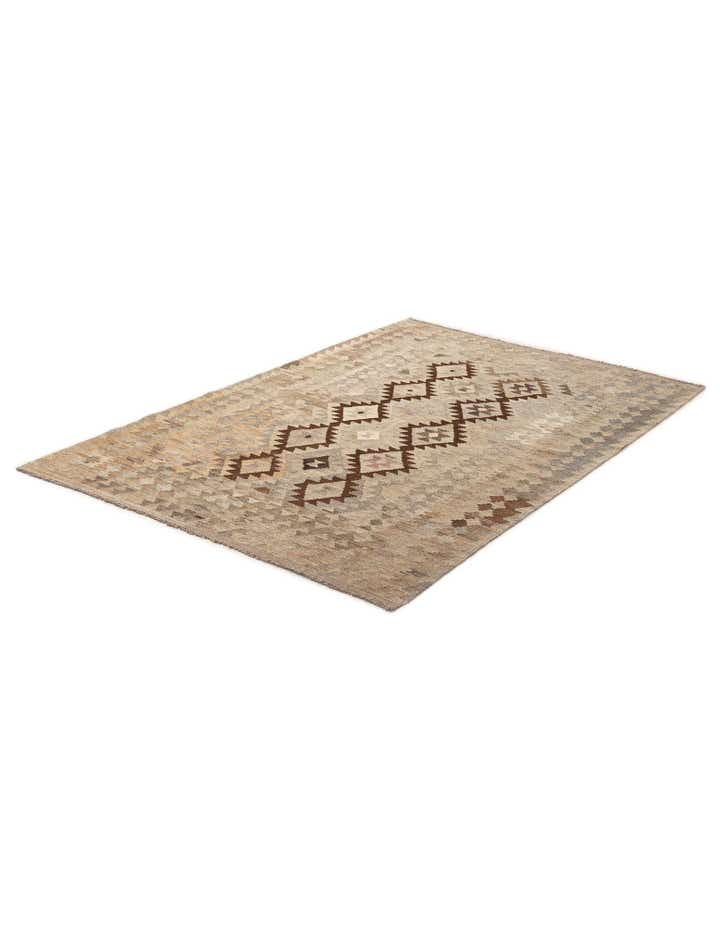 4' 5 x 6' 3 Hand Woven Kilim Maymana Wool Rug