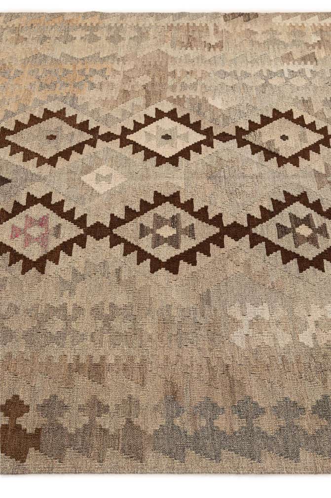 4' 5 x 6' 3 Hand Woven Kilim Maymana Wool Rug