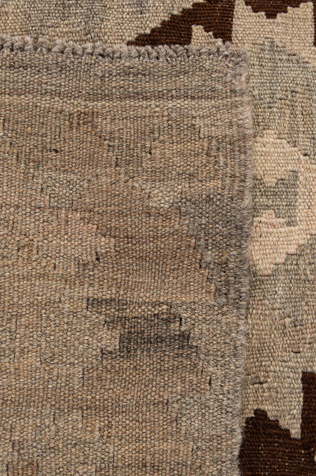 4' 5 x 6' 3 Hand Woven Kilim Maymana Wool Rug